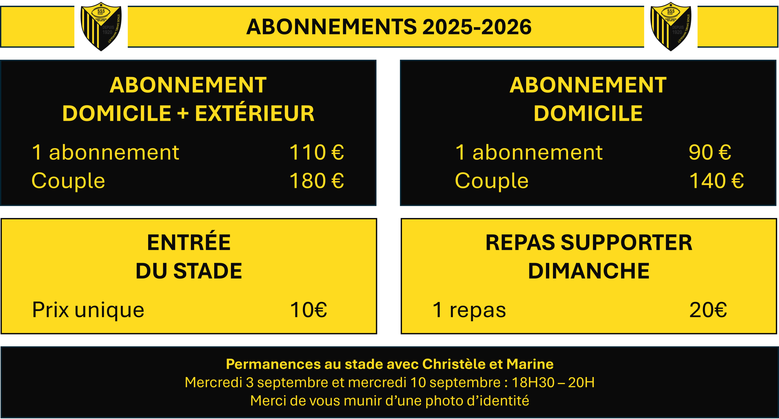 Tarifs abonnements et billetterie saison 2025-2026